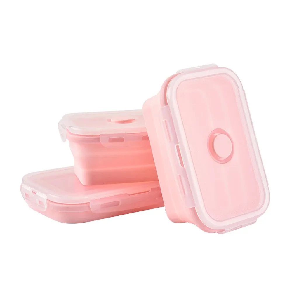 ( NET) Collapsible Silicone Food Storage Containers with Airtight Lids set of 4 pcs