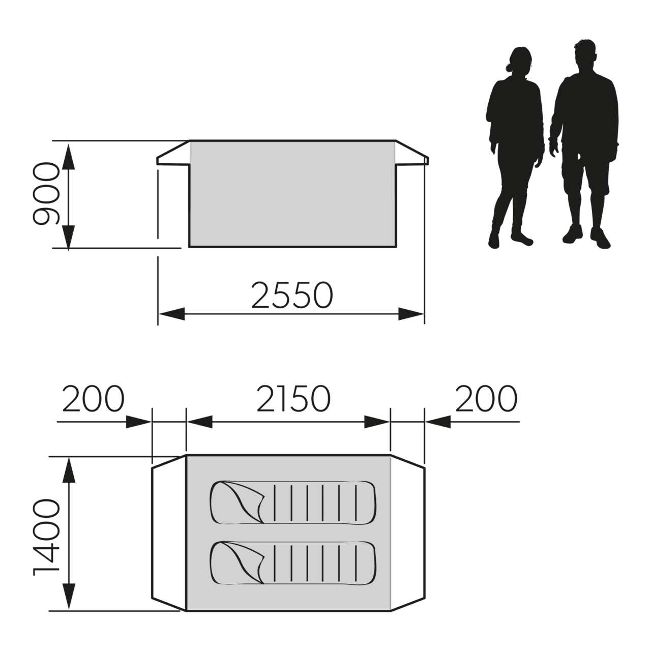 2 Person Inflatable Swag - Pico FTC 2x2 TC By Dometic