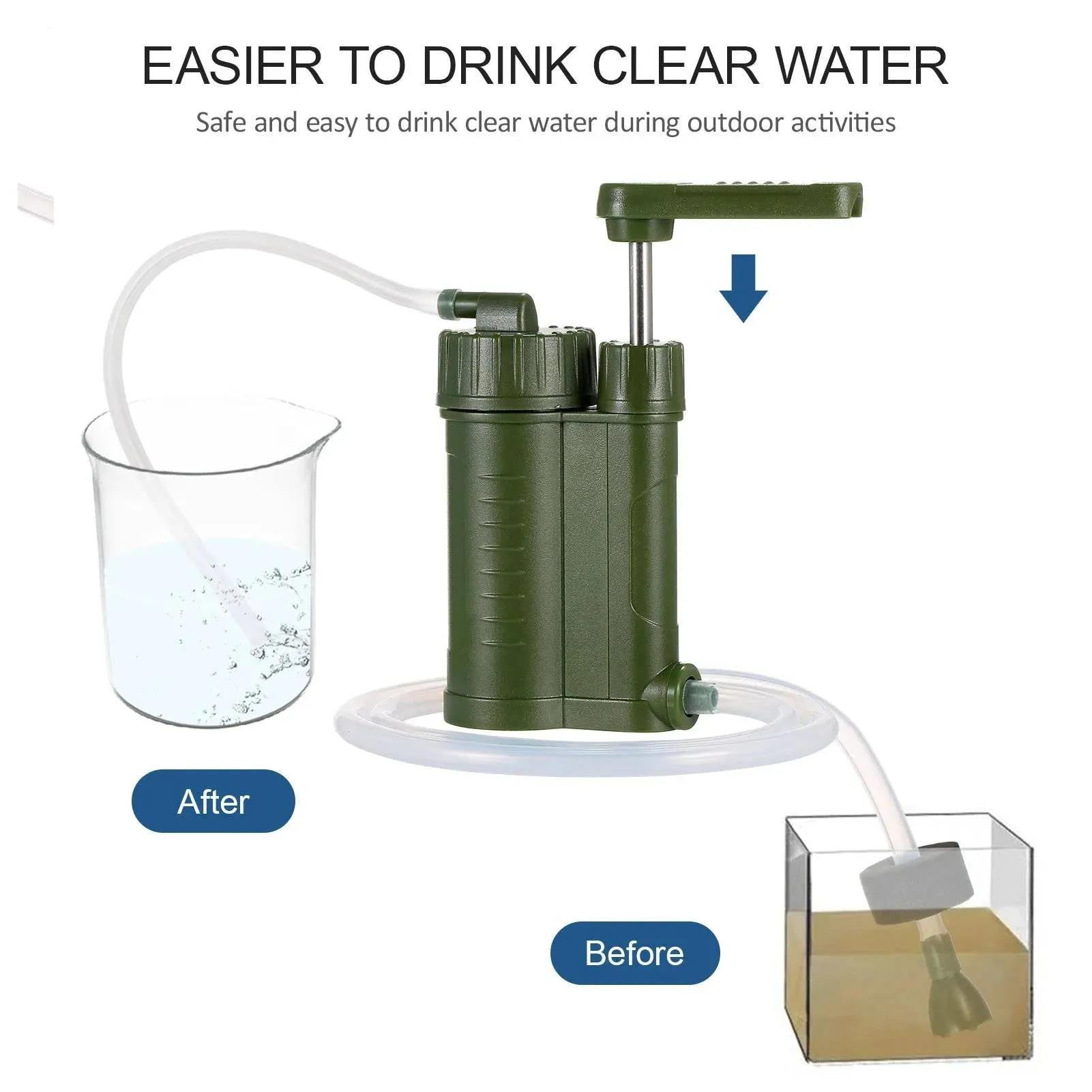 2022 Outdoor Water Filter Straw Filtration System Water Purifier Cleaner for Camping Hiking Safety Emergency Survival Equipment