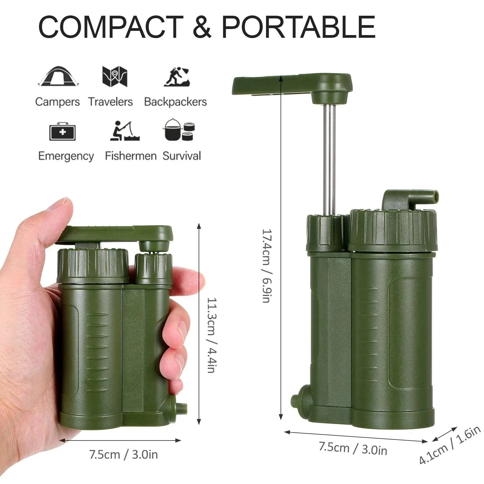 2022 Outdoor Water Filter Straw Filtration System Water Purifier Cleaner for Camping Hiking Safety Emergency Survival Equipment