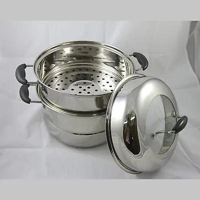 26cm Double Tier Stainless Steel Steamer Set