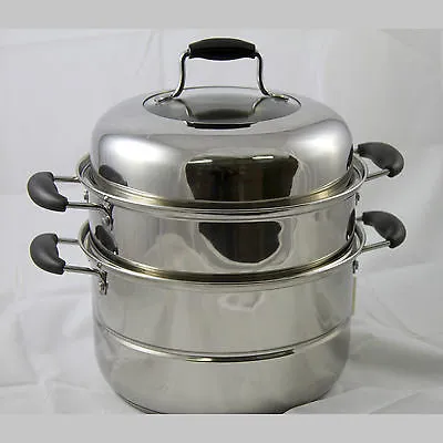 26cm Double Tier Stainless Steel Steamer Set