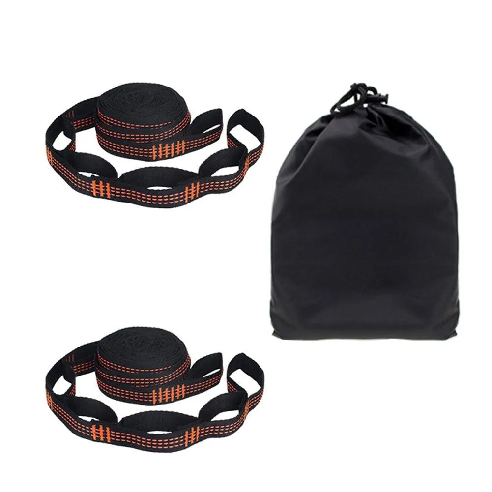 2Pcs Hammock Straps Special Reinforced Polyester Straps 5 Ring High Load-Bearing Barbed Outdoor Camping Hammock Straps 200*2.5cm