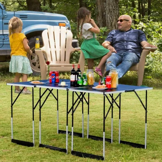 3 pcs Folding Height Adjustable Camping Picnic Table Set