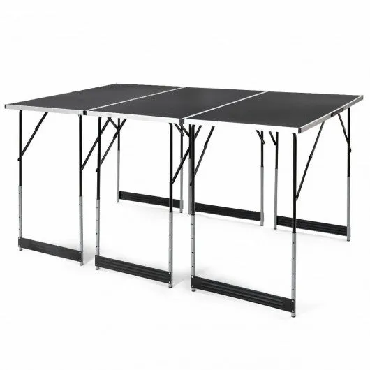 3 pcs Folding Height Adjustable Camping Picnic Table Set