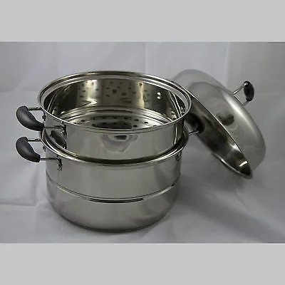 30cm Double Tier Stainless Steel Steamer Set