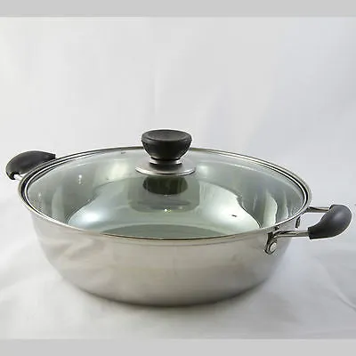 30CM Stainless Steel Pot With Lid - For Induction/Heater/Gas/Electrical Stove