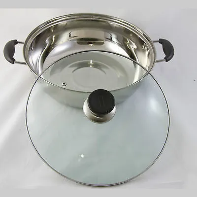 30CM Stainless Steel Pot With Lid - For Induction/Heater/Gas/Electrical Stove