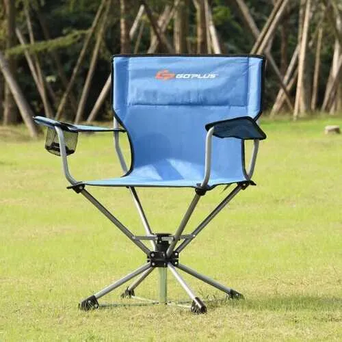 360? Free Rotation Collapsible Portable Swivel Camping Chair