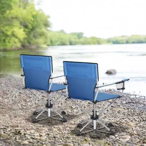 360? Free Rotation Collapsible Portable Swivel Camping Chair