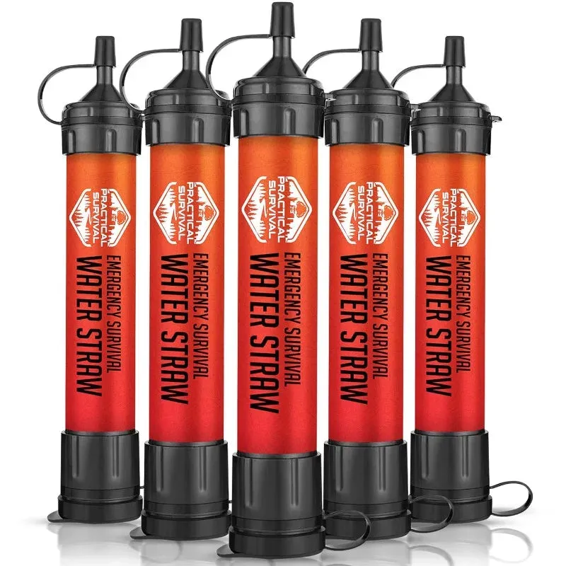 5 High Capacity Emergency Survival Water Straws - Personal Filter