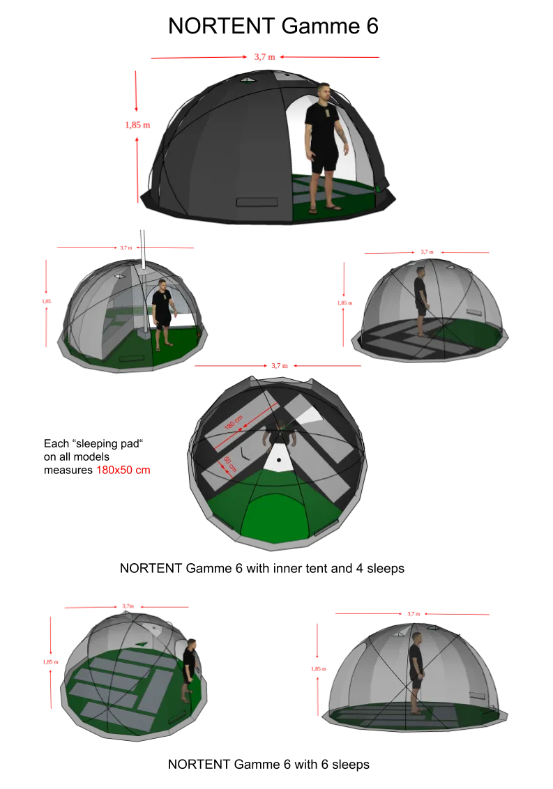 6 Person Expedition Tent - Gamme 6 Tent - 7.6kg by Nortent