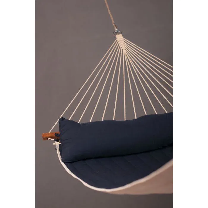 Alabama Quilted Kingsize Spreader Bar Hammock by La Siesta - Navy Blue