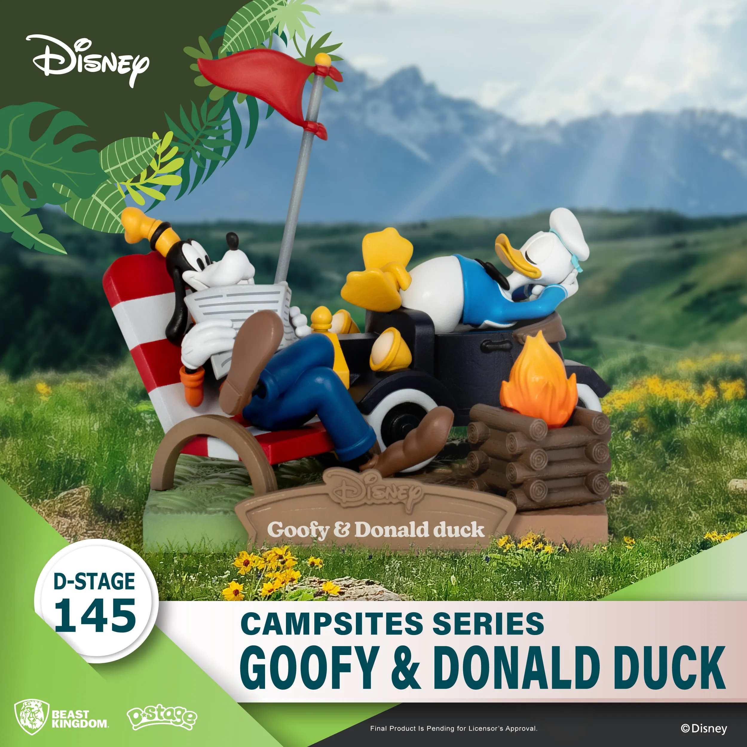 Beast Kingdom DS-145 Disney Campsites Series - Goofy & Donald duck Diorama Stage D-Stage Figure Statue