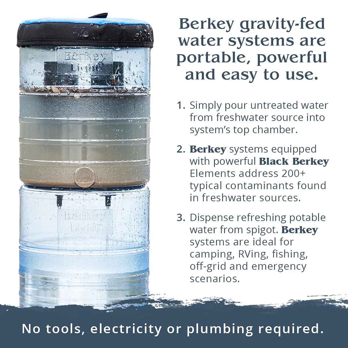 Berkey - Light Gravity-Fed Water Filter with 2 Black Berkey Elements