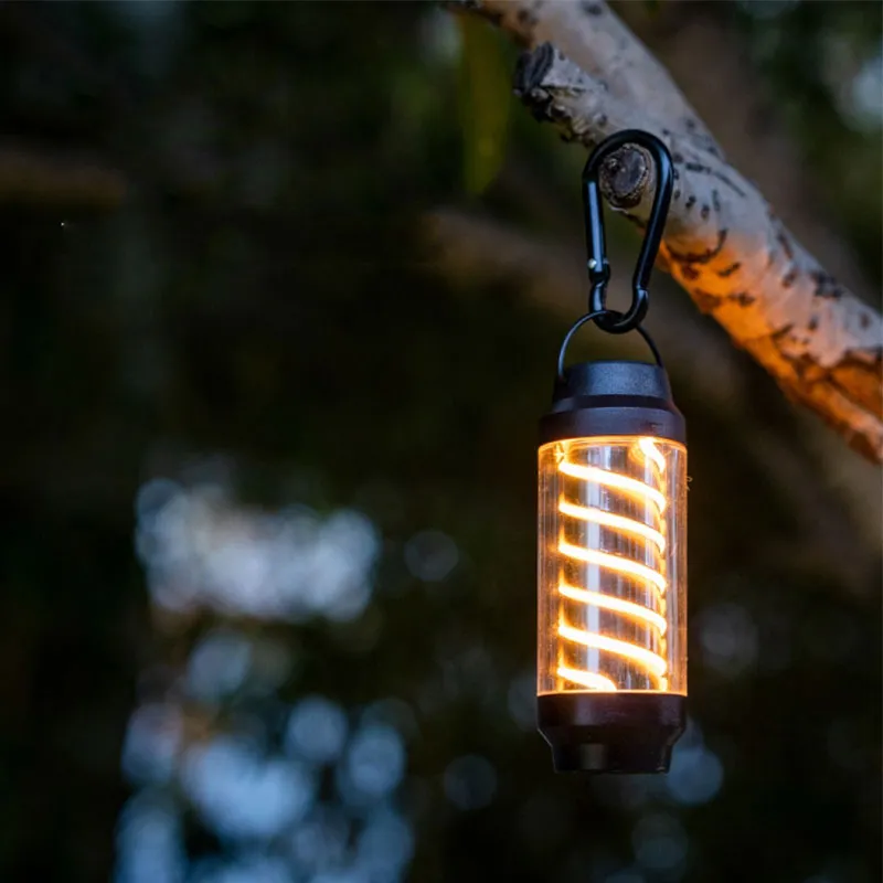 Camping spiral light with flashlight