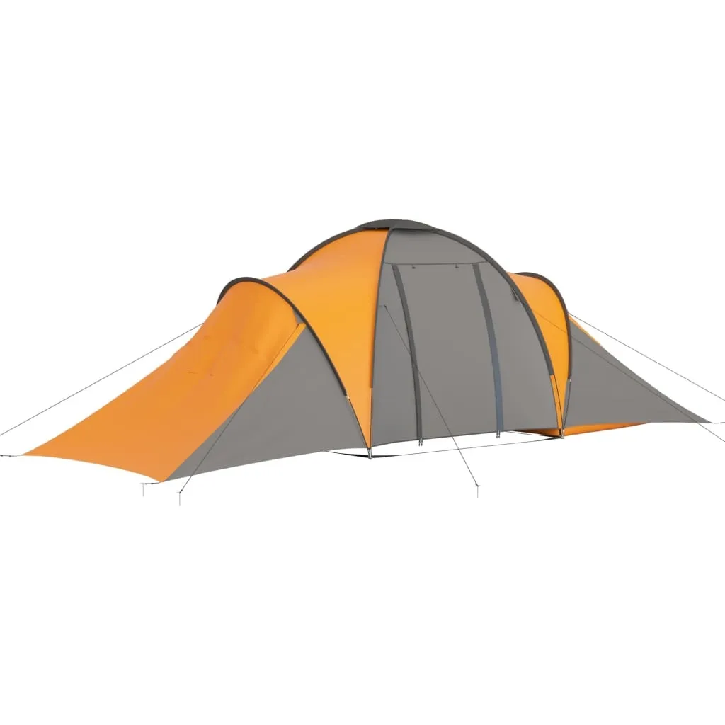 Camping Tent 6 Persons Gray and Orange