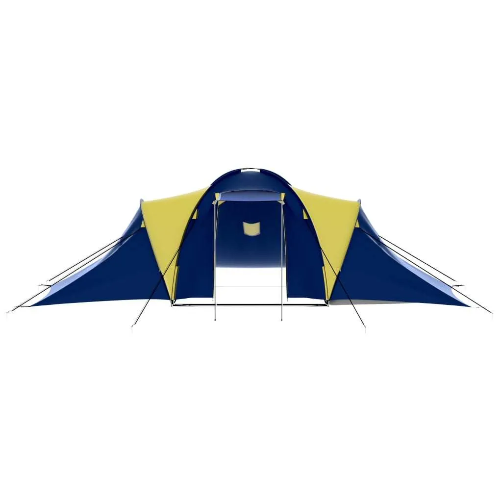 Camping Tent Fabric 9 Persons Blue and Yellow