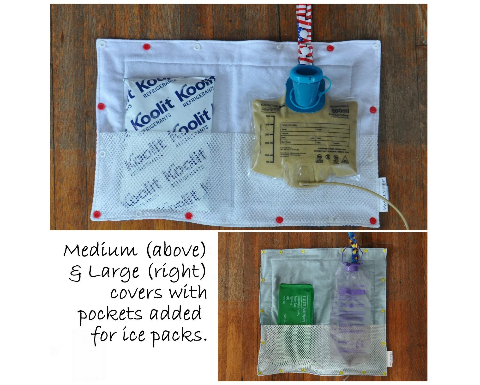 Custom Made Insulated Feeding Pump Bag Cover / IV Bag Cover to keep your feed cool.