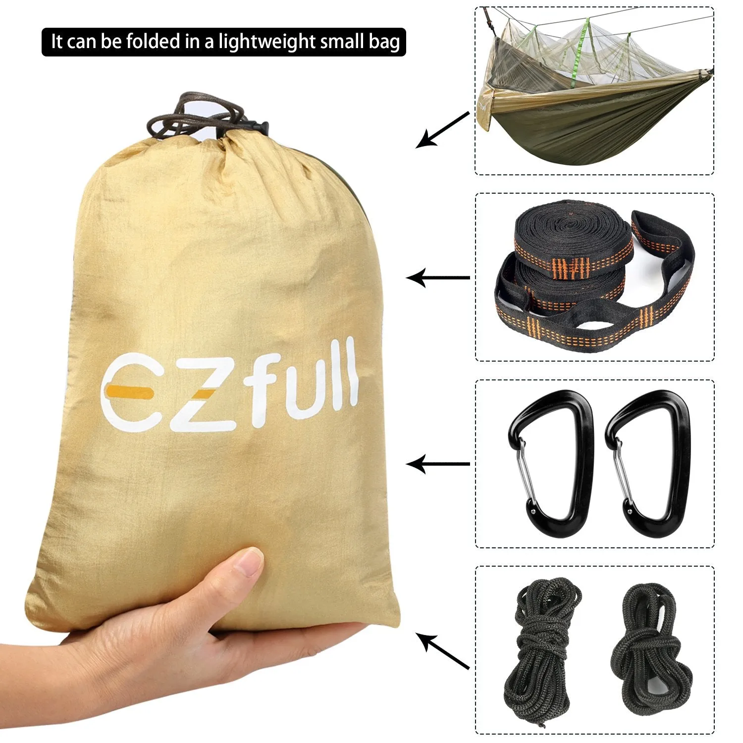 Premium Ultralight Double Camping Hammock - Ezfull