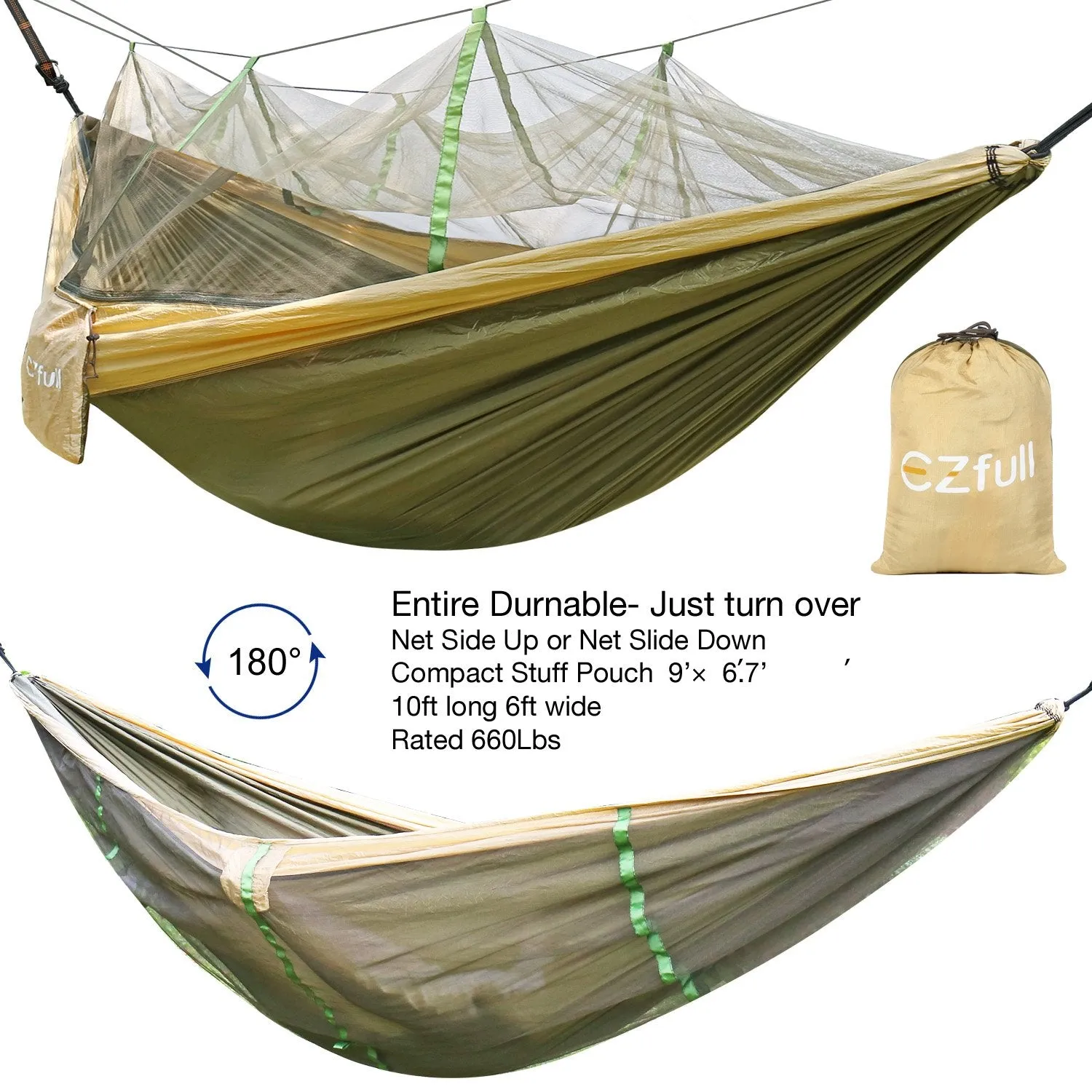 Premium Ultralight Double Camping Hammock - Ezfull