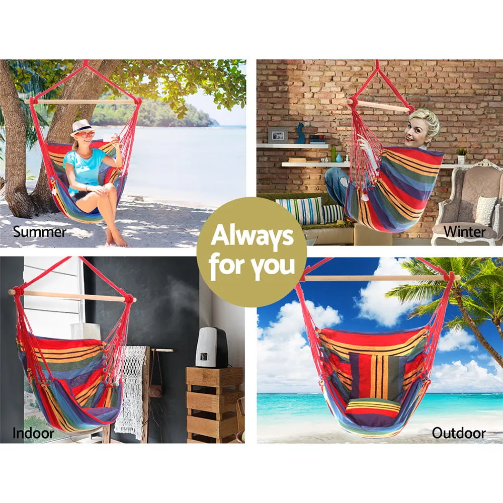 Durable Outdoor Hammock Chair w/Pillows, 180kg Capacity - Gardeon