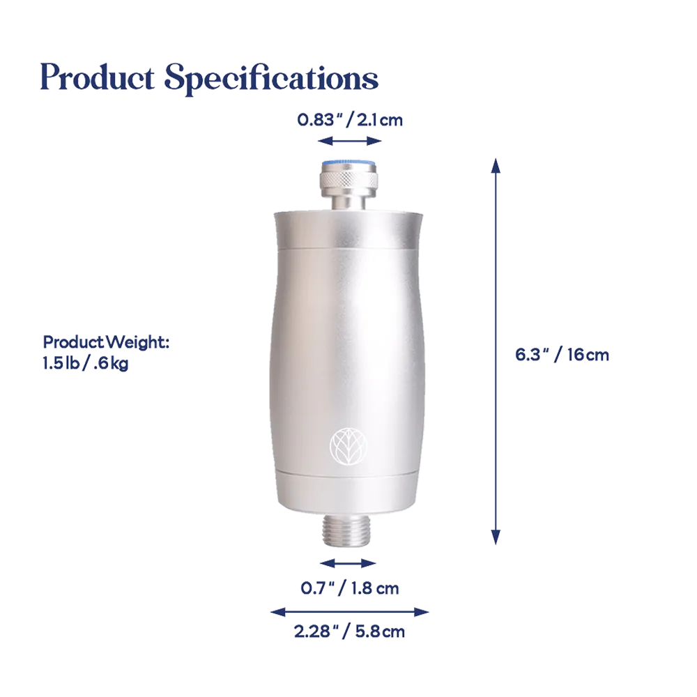 Earths Water Premium Shower Filter Water Purifier & Water Softener - Silver