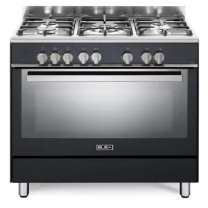 ELBA 90CM FRANCESCA 5BNR GAS STOVE -MATT BLACK- 01/9CX827MB