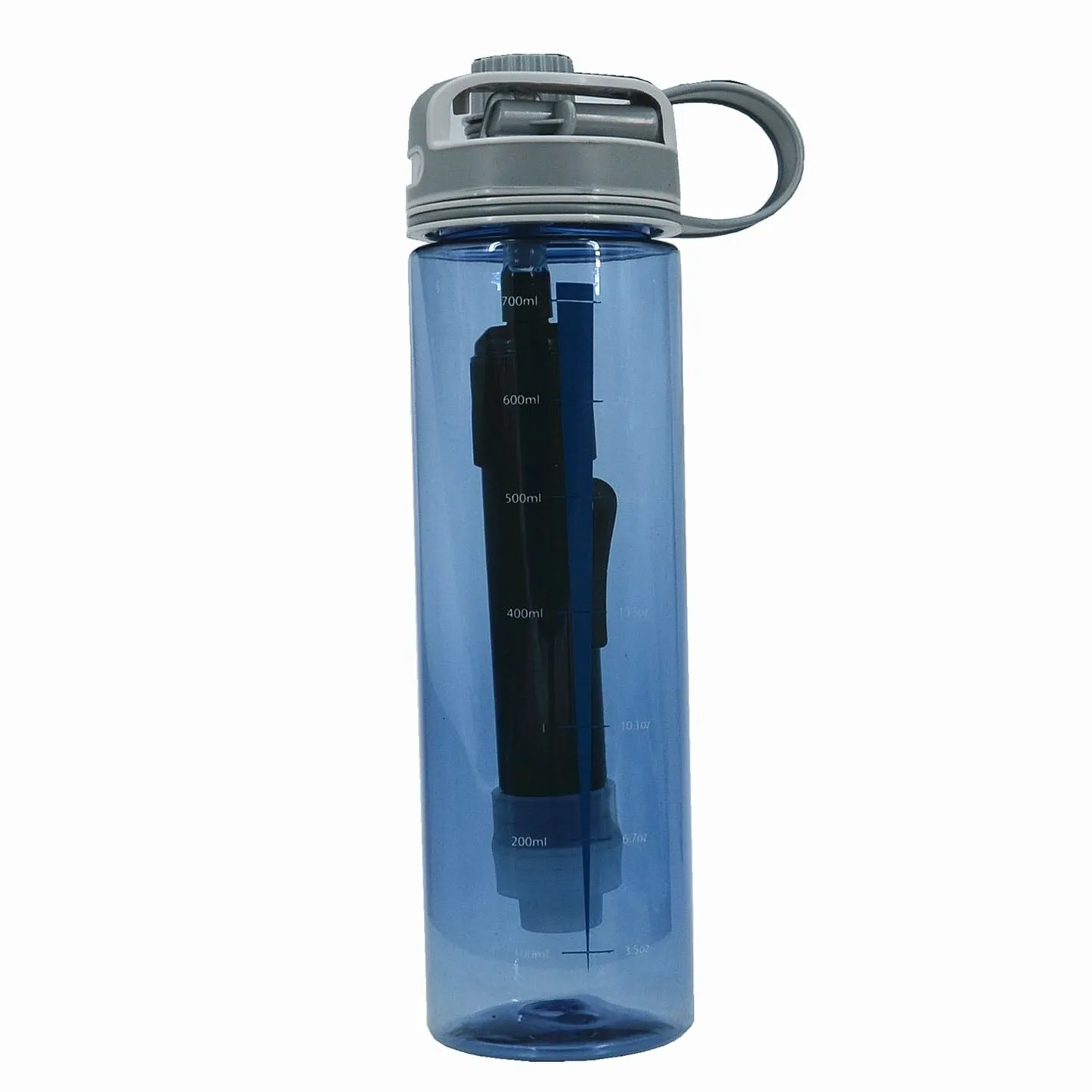 Filtered Water Bottle, Emergency Water Purifier with Filter Straw for Travel