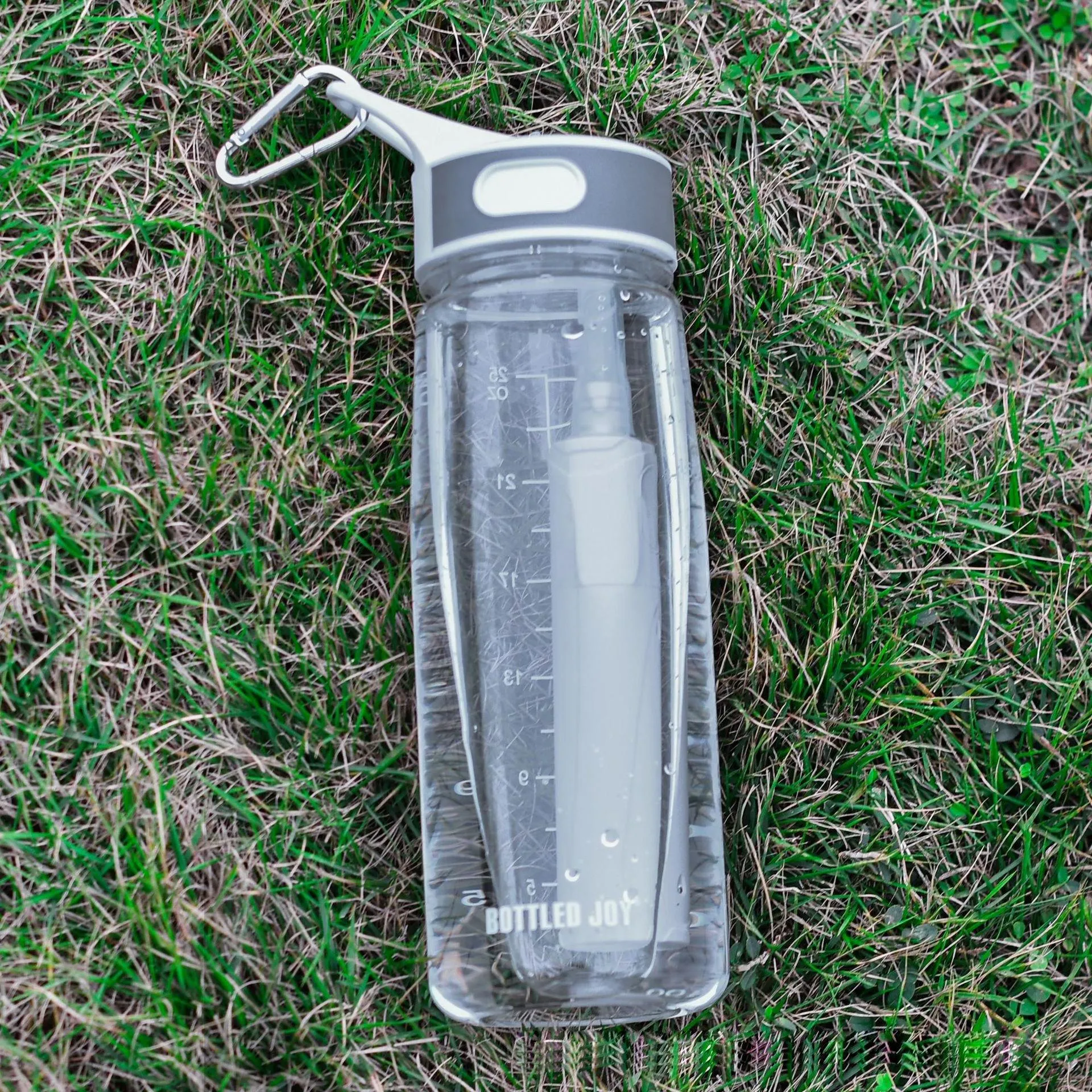 Filtered Water Bottle, Emergency Water Purifier with Filter Straw for Travel