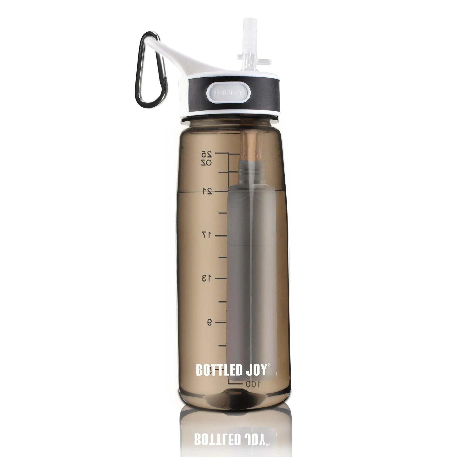 Filtered Water Bottle, Emergency Water Purifier with Filter Straw for Travel