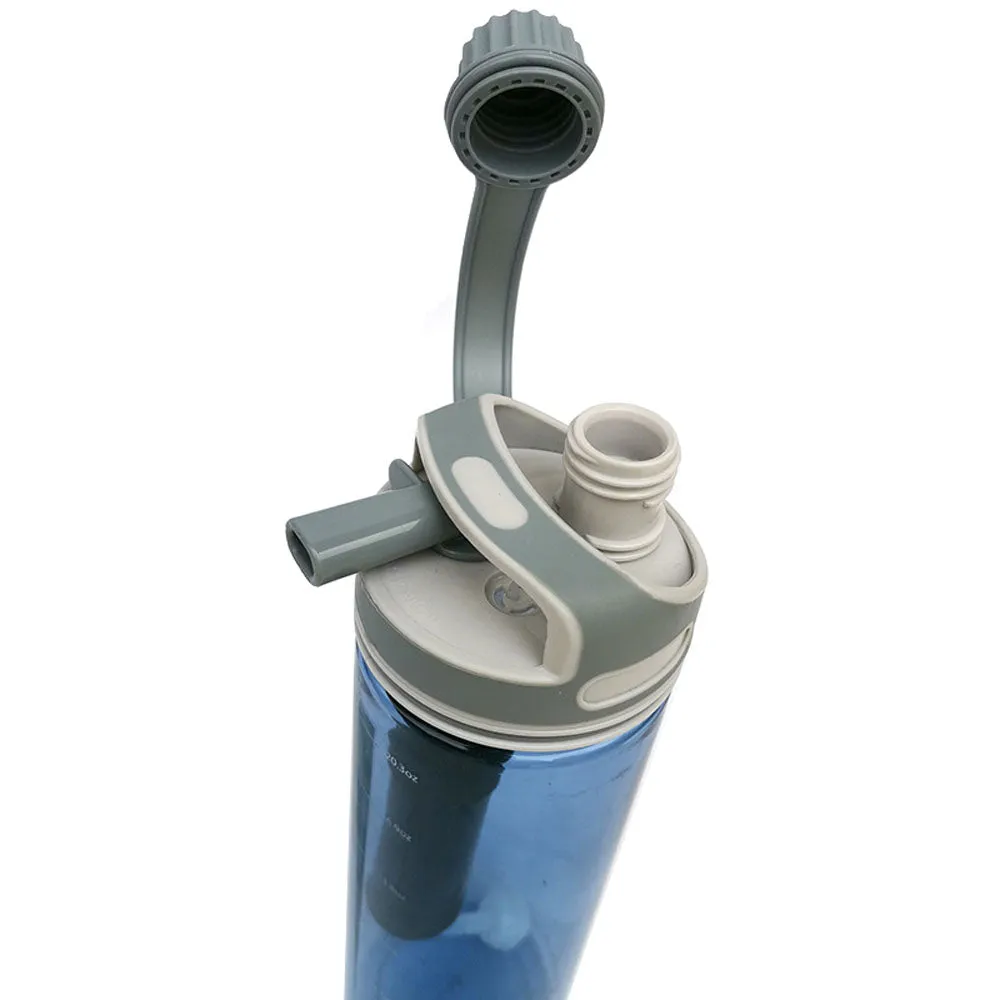 Filtered Water Bottle, Emergency Water Purifier with Filter Straw for Travel