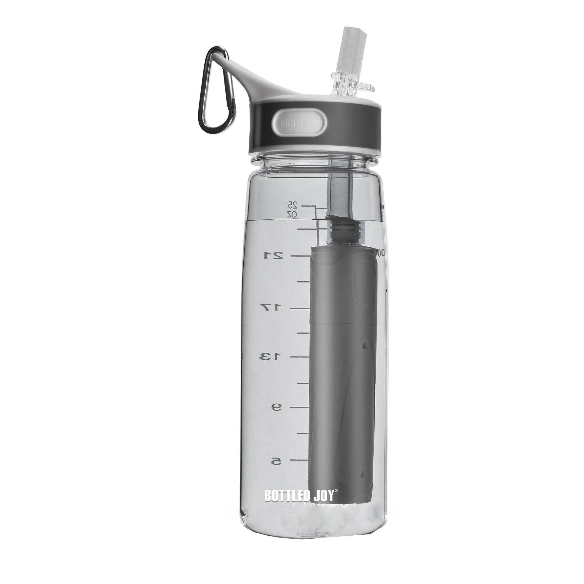 Filtered Water Bottle, Emergency Water Purifier with Filter Straw for Travel