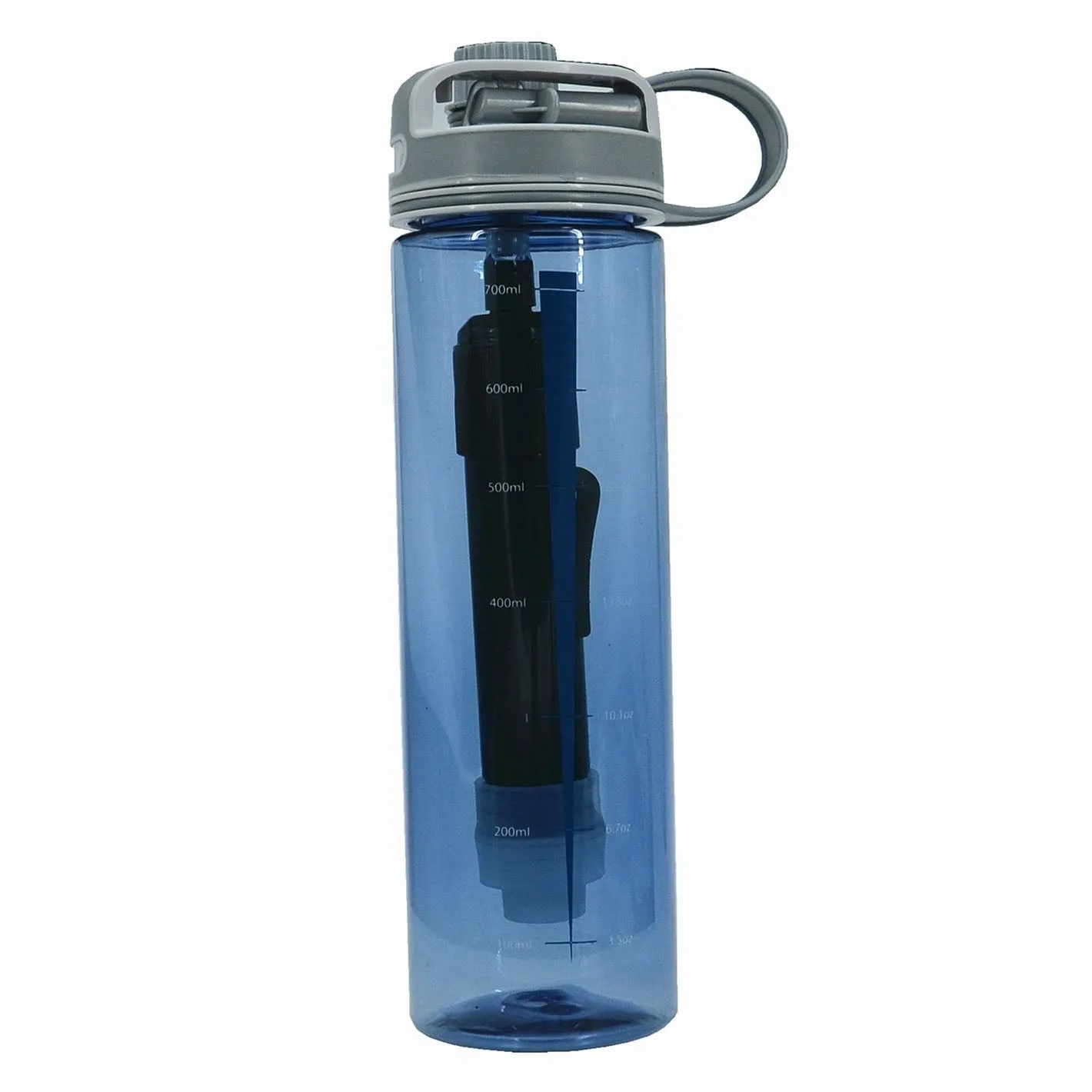 Filtered Water Bottle, Emergency Water Purifier with Filter Straw for Travel