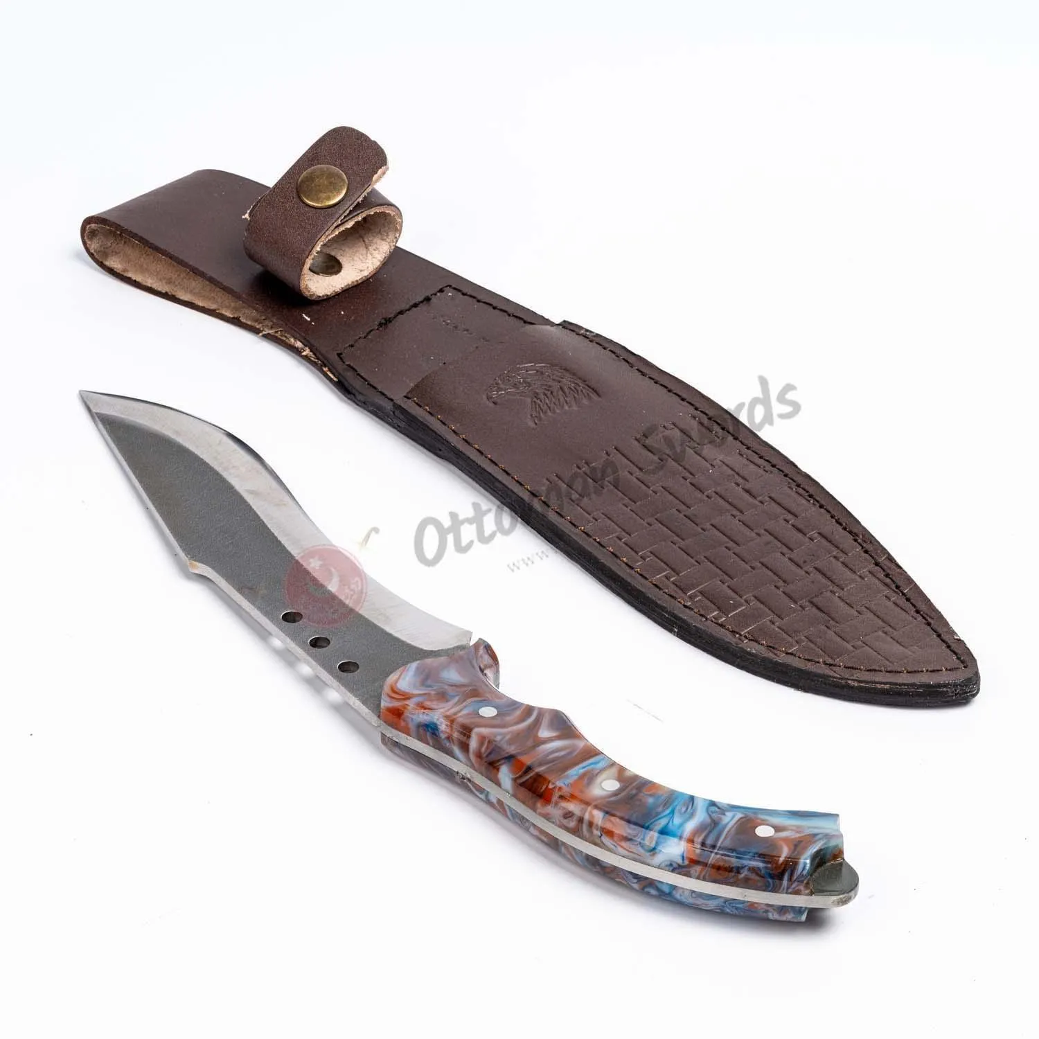 Fixed Blade Epoxy Handle Hunting Knife Blossom