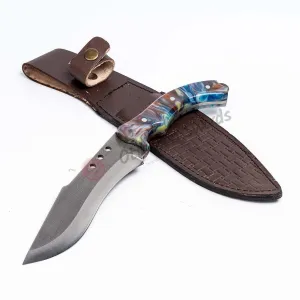 Fixed Blade Epoxy Handle Hunting Knife Blossom