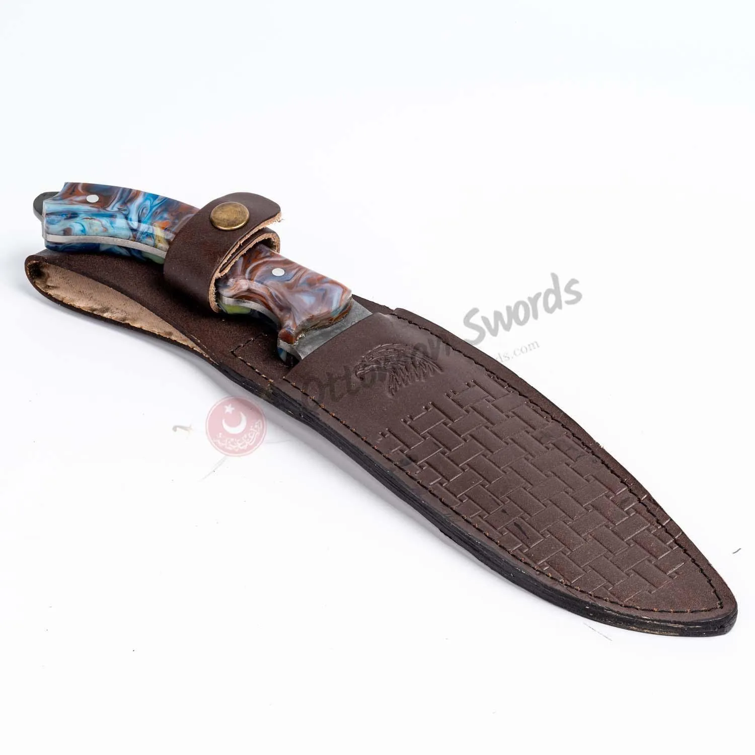 Fixed Blade Epoxy Handle Hunting Knife Blossom