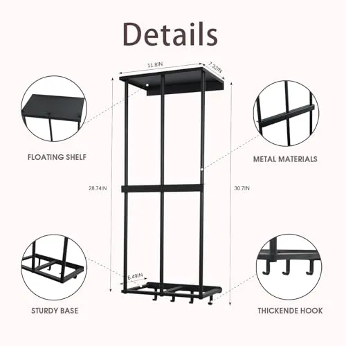 Gavinjitao Camping Chair Rack for Garage Storage, Metal Camping Chair Storage Wall Mount Beach Chair Umbrella Storage Holder with 4 Hooks for Garage Organizer