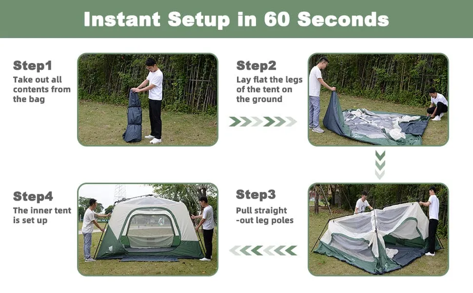 GeerTop 6 Person Instant Tent For Family Car Camping(US JP DE FR UK only)