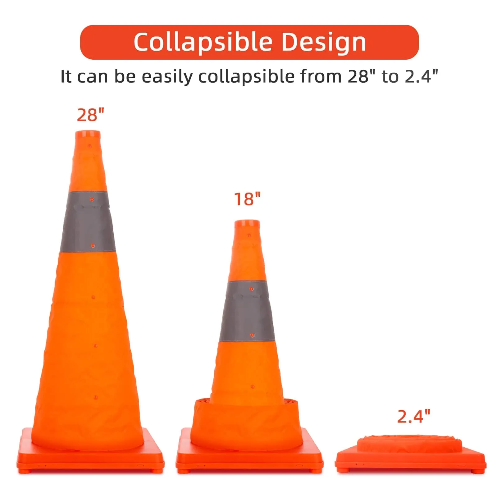 GeerTop Collapsible Traffic Cone With Placard for Dispersed Camping