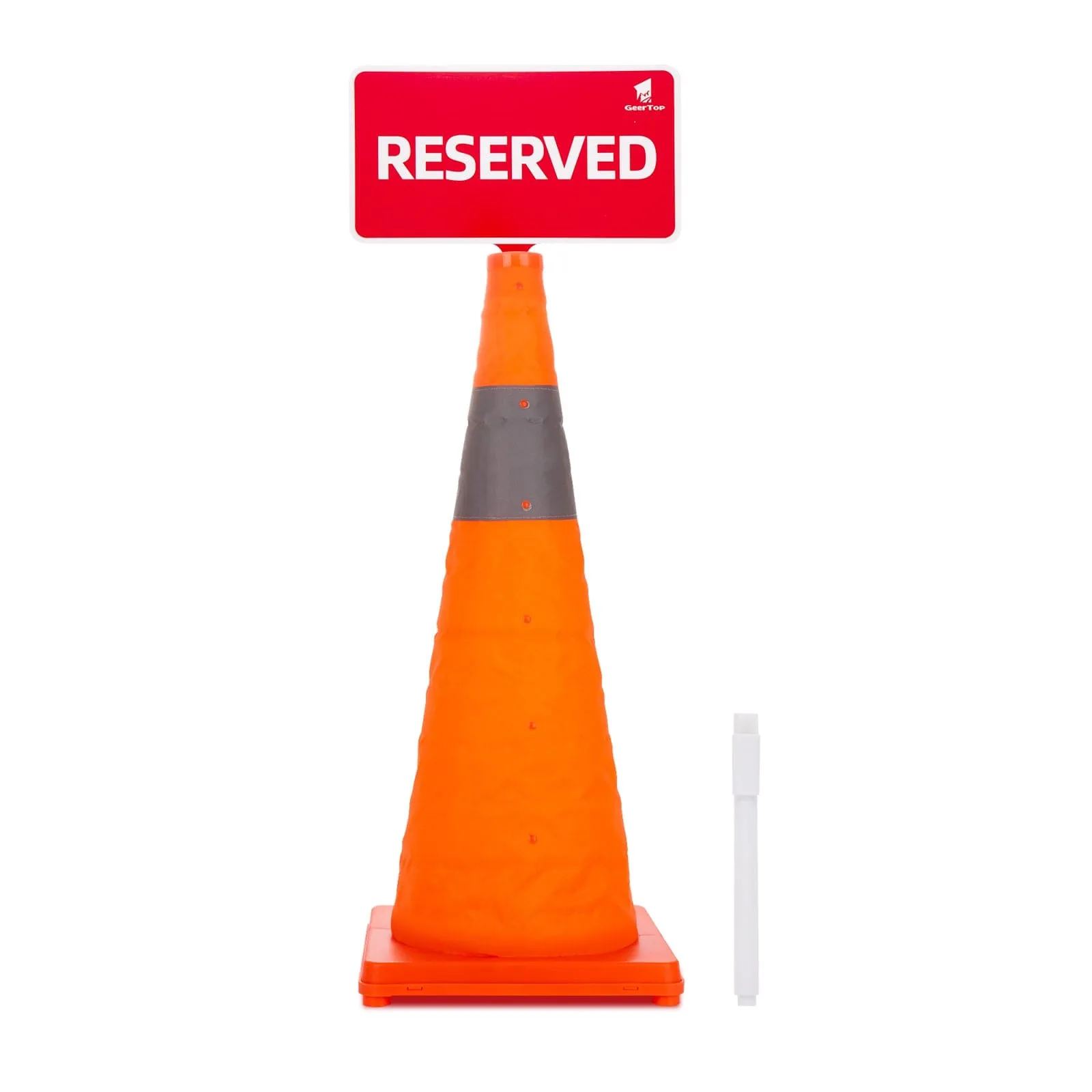 GeerTop Collapsible Traffic Cone With Placard for Dispersed Camping