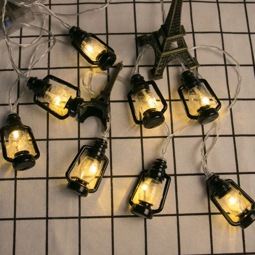 Kerosene Designed Outdoor Garden String Lamp-Solar Powered