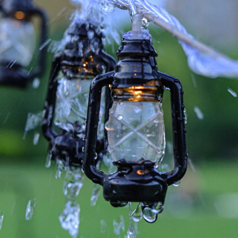 Kerosene Designed Outdoor Garden String Lamp-Solar Powered