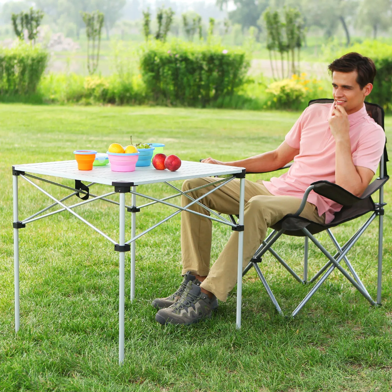 KingCamp 2-4 Person Aluminum Roll Up Camping Table