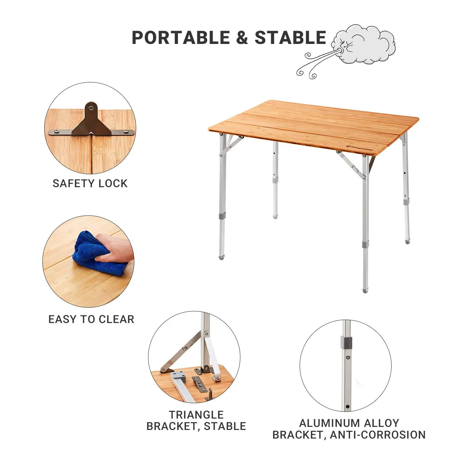 KingCamp 2-4 Person Folding Camping Tables