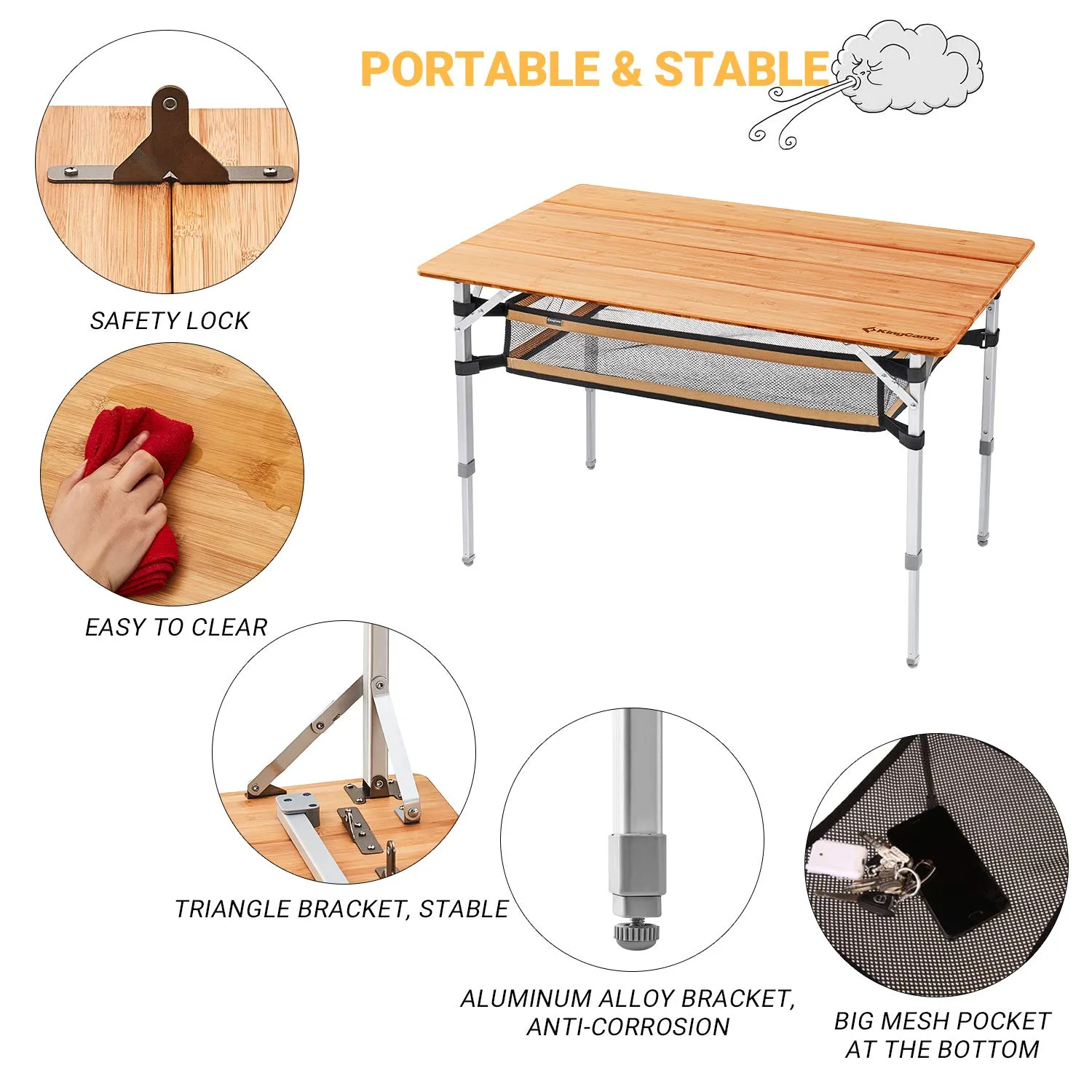 KingCamp 2-4 Person Folding Camping Tables