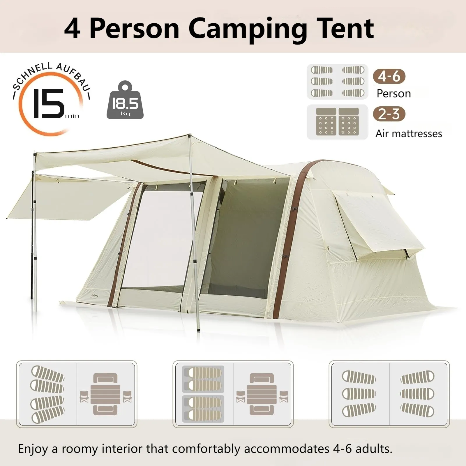 KingCamp 4-6 Person NUOVA AIR Inflatable Camping Tent