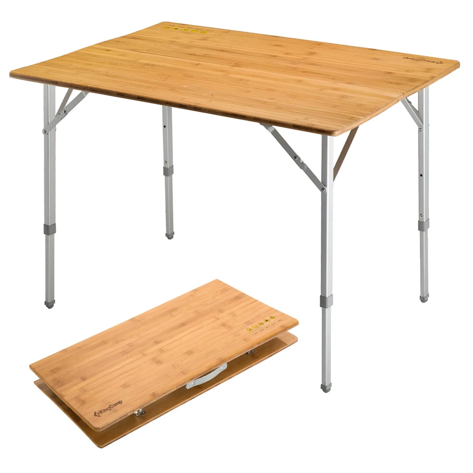 KingCamp 4 People Bamboo Three Heights Folding Table