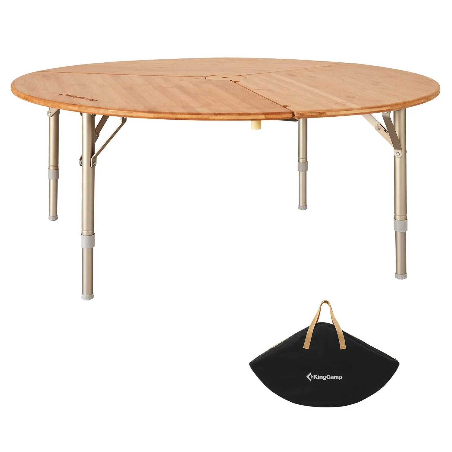 KingCamp Bamboo Round Folding Table