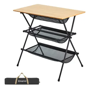 KingCamp Camping Detachable Shelf With Bamboo Table Board